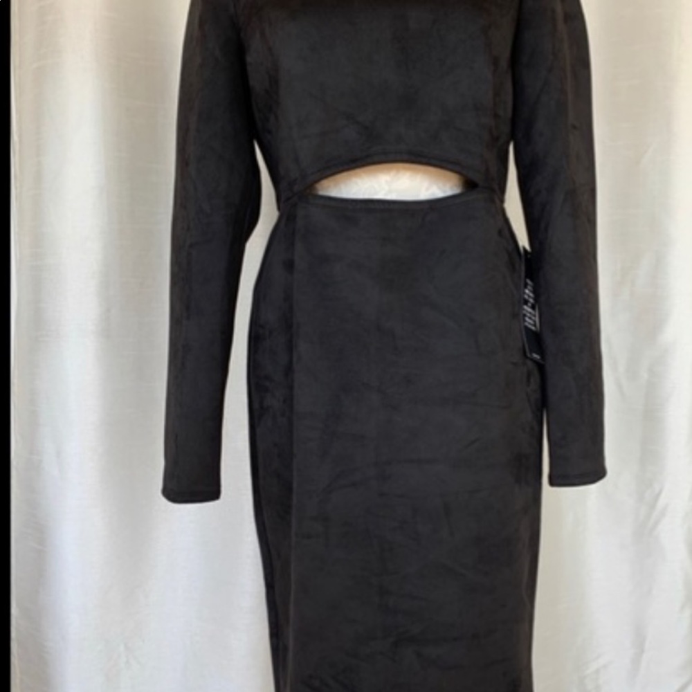 Bcbg maxazria  faux suede black dress